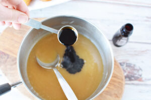 stir in corn syrup and maple extract