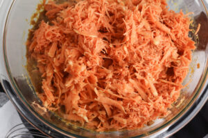 Fold in grated sweet potatoes
