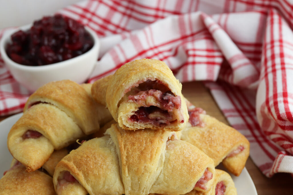 Taking a bite out of cranberry crescent rolls.