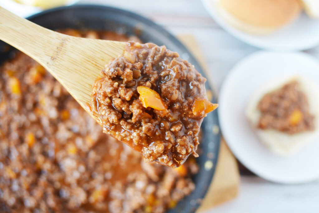 homemade sloppy joes being served