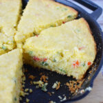 Jiffy Jalapeno Cornbread in a cast iron skillet