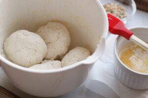 Rolling dough into balls