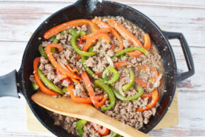 Add Bell Peppers to cheesesteak sloppy joes