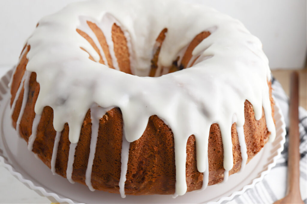 Lemon blueberry Bundt cake with glaze