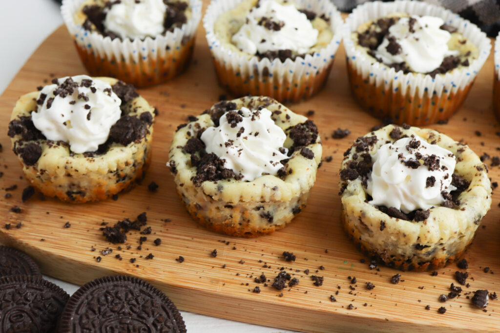 Mini Oreo Cheesecake Bites being served for desserts