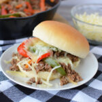 Philly Cheesesteak Sloppy Joes being served for dinner