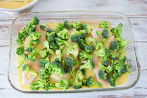 top chicken with broccoli
