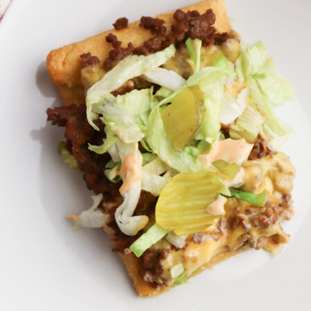 Big Mac Casserole on a white plate.