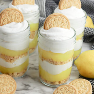 Easy Lemon Parfait in serving glasses.