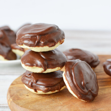 Berger Cookies stacked up on a serving platter