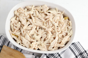 Top with shredded chicken