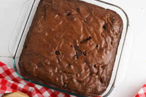 bake dark chocolate brownies in oven