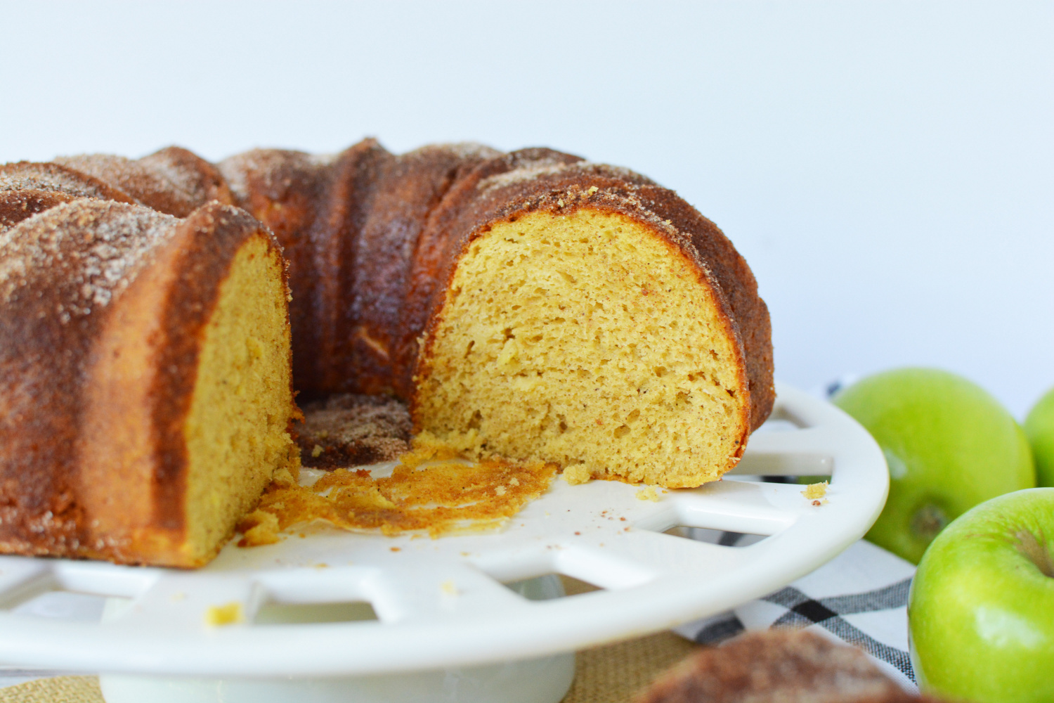 Apple Donut Cake Being Served