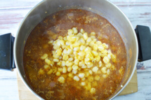 Continue to simmer after adding hominy