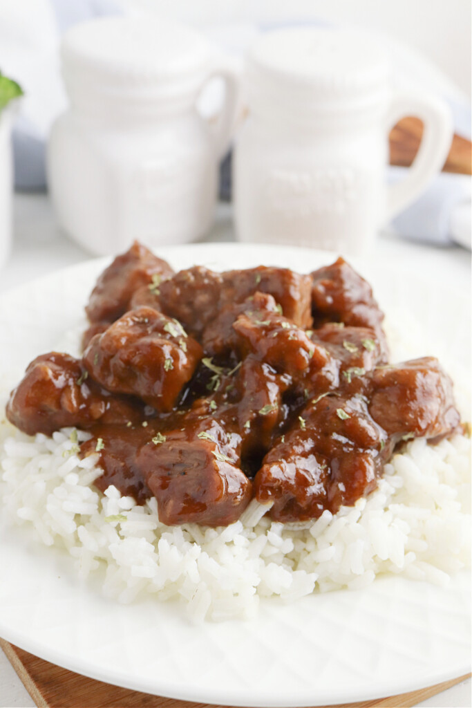 Beef Tips and Rice