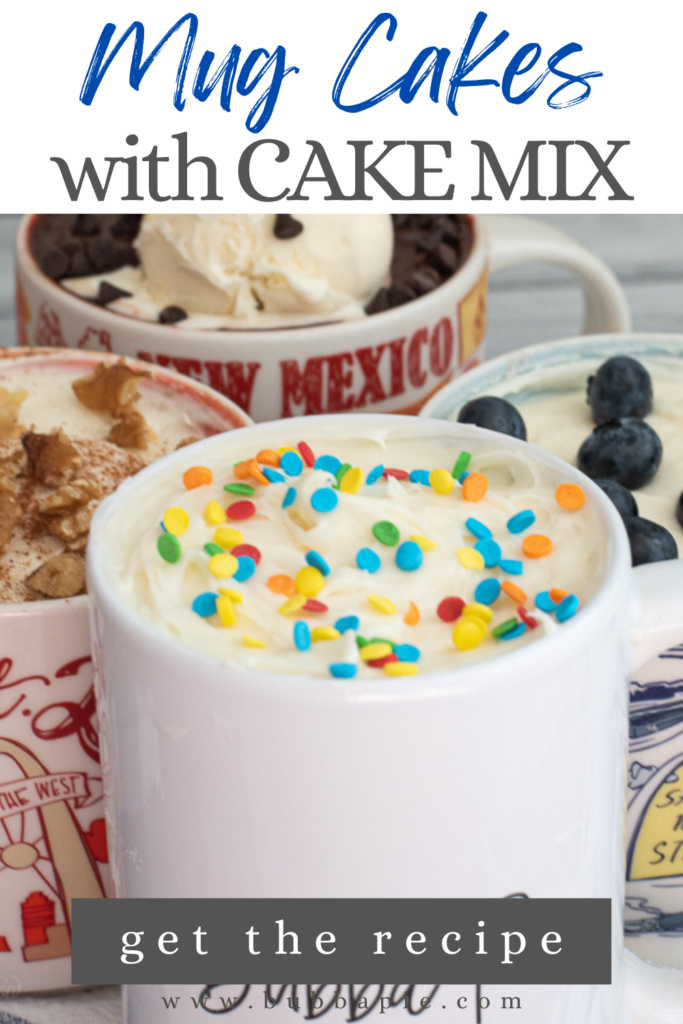 mug cake with cake mix pin