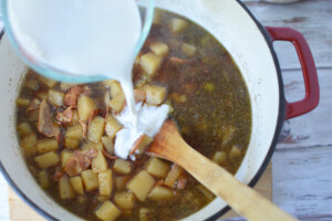add cream to potato soup