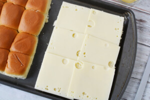 Add cheese to sliders