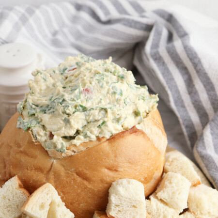 Knorr Spinach Dip in a bread bowl