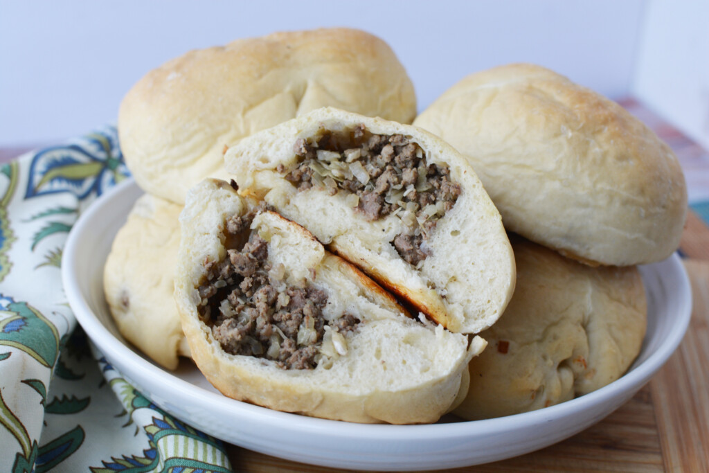 Runza Sandwich on a white plate