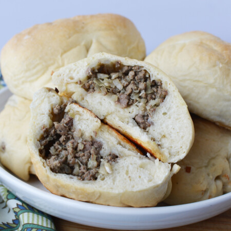 Runza Sandwich on a white plate