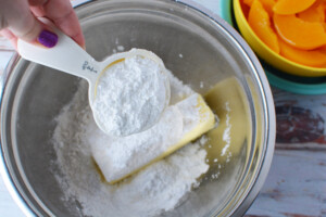combine dry ingredients with butter.