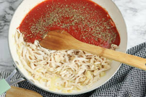 add tomato sauce and seasonings