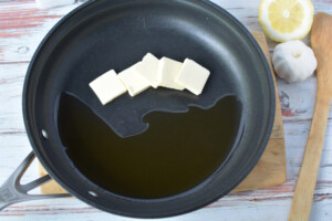 add oil and butter to skillet