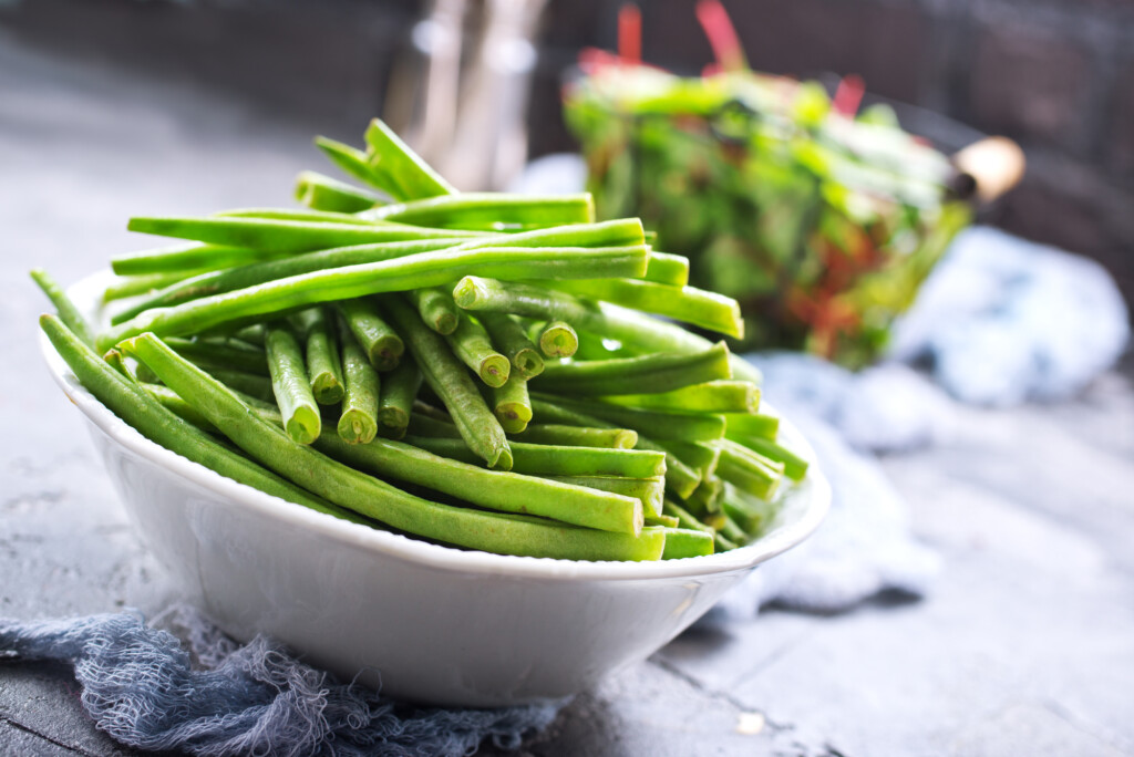 green beans and salad