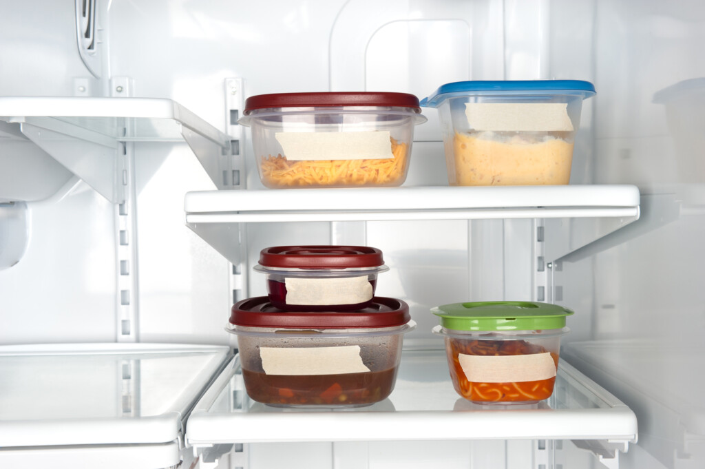 Leftovers in plastic containers