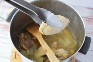 Remove chicken from broth