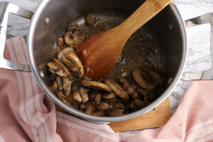 Cook mushrooms in butter