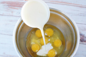 whisk eggs and milk